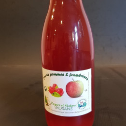 Jus de pommes et framboises - Bouteille de verre  1L