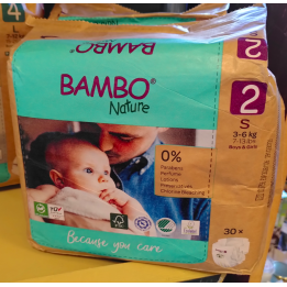 LIQUIDATIONS - couches T2 (3-6kg) Bambo nature 30pcs