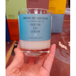 Bougie GLYCINE LIN COTON - Cirerie Gascogne